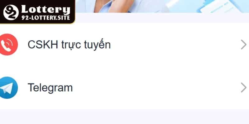 Phương thức liên hệ 92lottery phổ biến